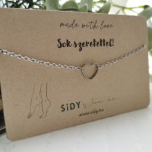 Szív kontúr nemesacél bokalánc