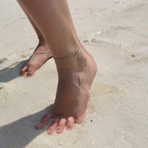 Szív kontúr nemesacél bokalánc