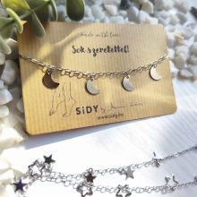 Hold-csillag nemesacél bokaláncok