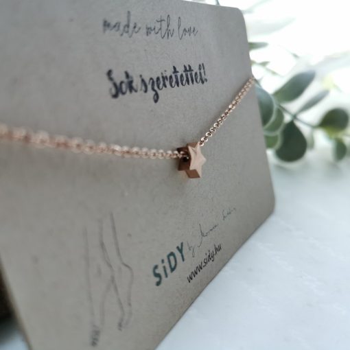 Rosegold kiscsillag nemesacél bokalánc