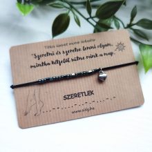 Morze kódos bokalánc állítható selyemzsinóron