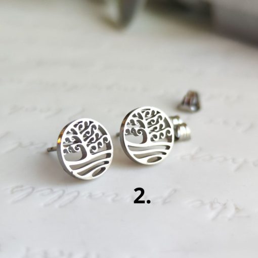 Életfa nemesacél fülbevaló