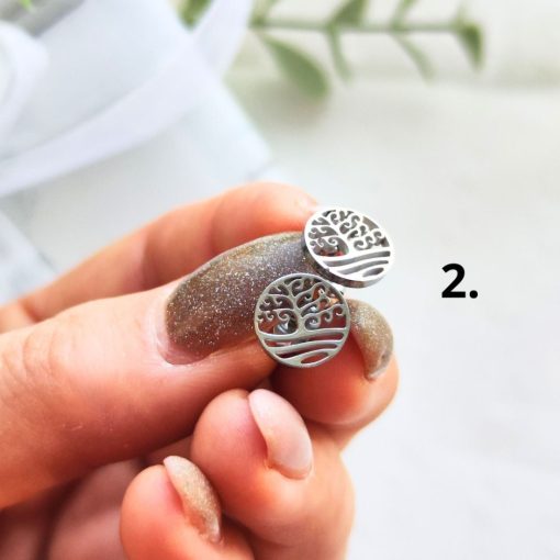 Életfa nemesacél fülbevaló