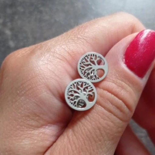 Életfa nemesacél fülbevaló