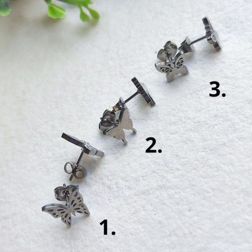 Pillangó nemesacél fülbevaló