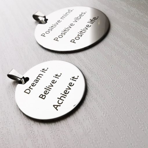 Gravírozott kerek nemesacél nyaklánc