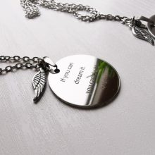 Gravírozott kerek nemesacél nyaklánc