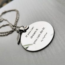 Gravírozott kerek nemesacél nyaklánc