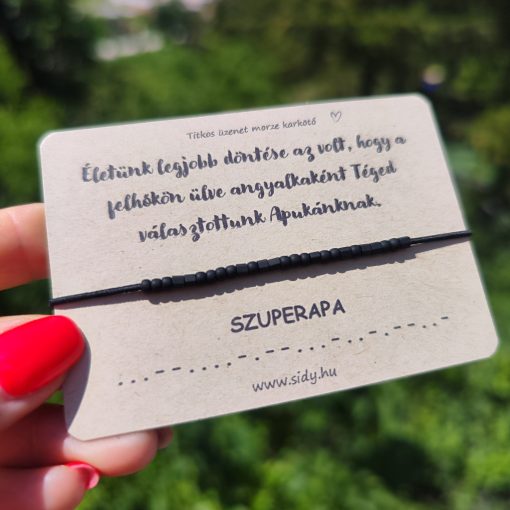 Apák napi morze karkötő (matt fekete)