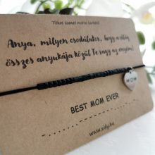 Apák napi morze karkötő (matt fekete)