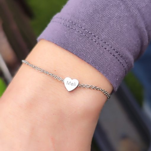 Kicsi szív gravírozható karkötő