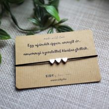 Gumizsinór karkötő 3 hematit szív gyönggyel