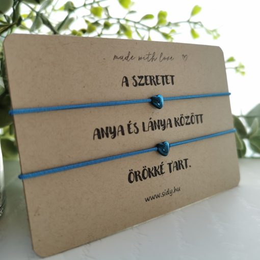 Gumizsinór karkötő hematit szív gyönggyel