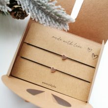 Gumizsinór karkötő hematit szív gyönggyel