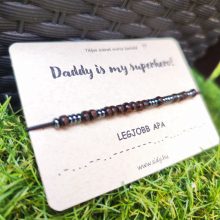 Férfi morze karkötő fa gyöngyökkel