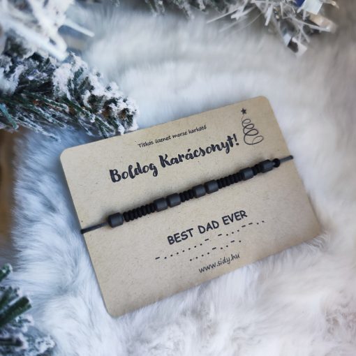 Matt hematit morze zsinórkarkötő