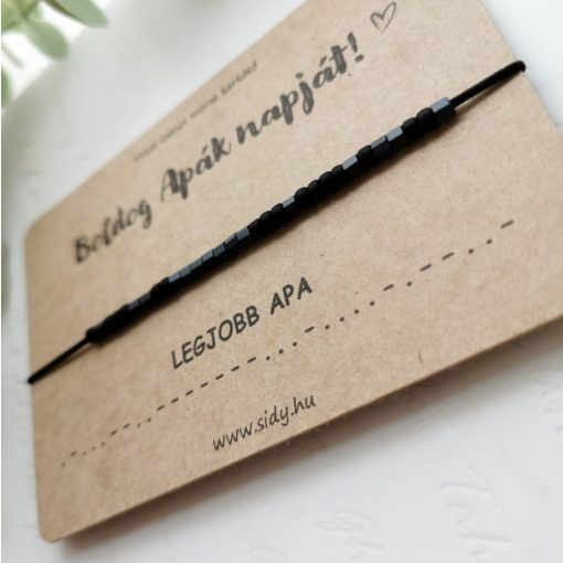 Matt szürke-fekete morze karkötő