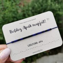 Matt sötétkék-fekete morze karkötő