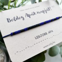 Matt sötétkék-fekete morze karkötő