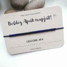 Matt sötétkék-fekete morze karkötő