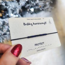 Matt sötétkék-fekete morze karkötő