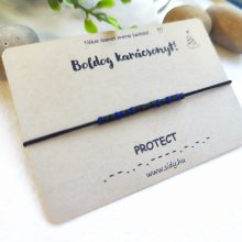 Matt sötétkék-fekete morze karkötő