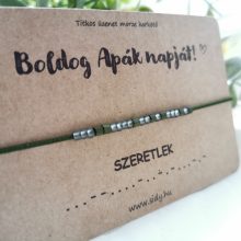 Matt sötétzöld-szürke morze karkötő