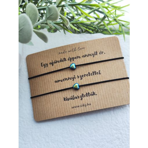 Szivárványos szív páros karkötő szett