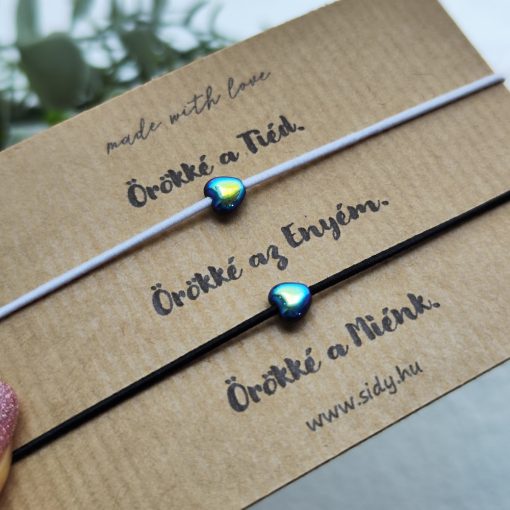 Szivárványos szív páros karkötő szett