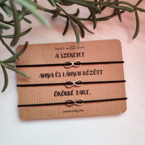 Hármas végtelen gumizsinór karkötő szett