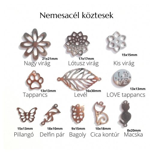 Nemesacél karkötő köztes