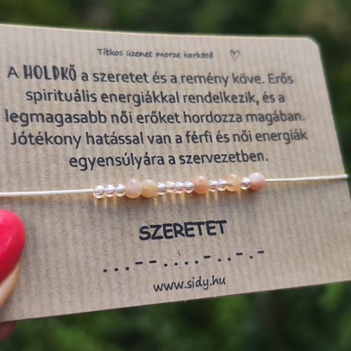 SZERETET holdkő morze karkötő