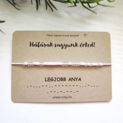 Selyem rózsa morze karkötő