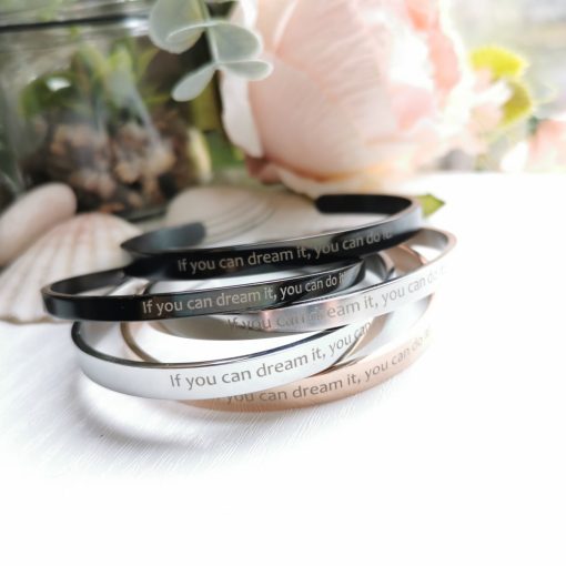 Nemesacél idézetes karkötő