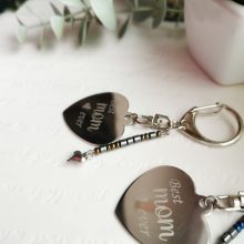 Best mom ever szív kulcstartó