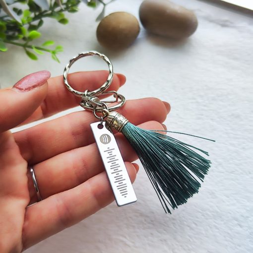 Gravírozott kulcstartó spotify kóddal