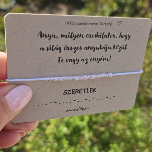 Anyák napi morze karkötő