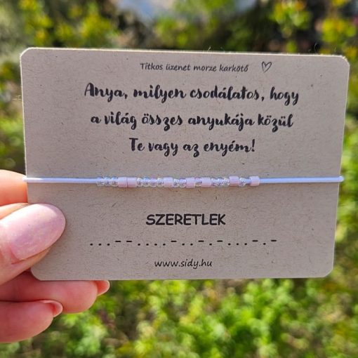 Anyák napi morze karkötő