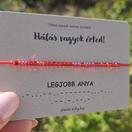 Legjobb anya morze karkötő (piros)