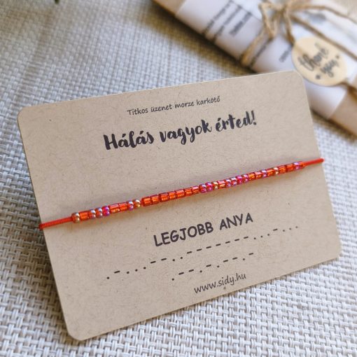 Legjobb anya morze karkötő (piros)