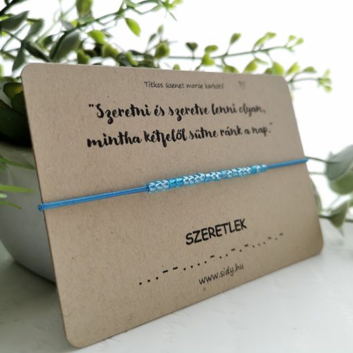 Szeretlek morze karkötő (kék)