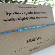 Szeretlek morze karkötő (kék)