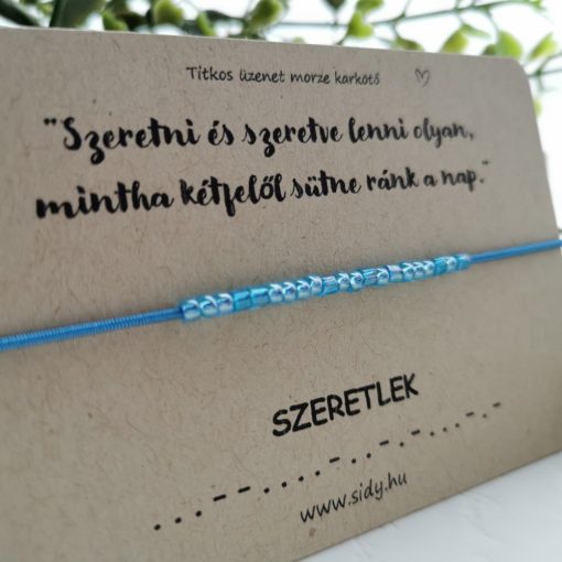 Szeretlek morze karkötő (kék)