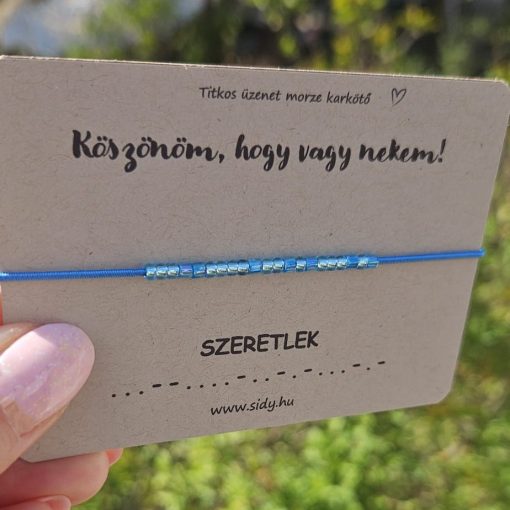 Szeretlek morze karkötő (kék)