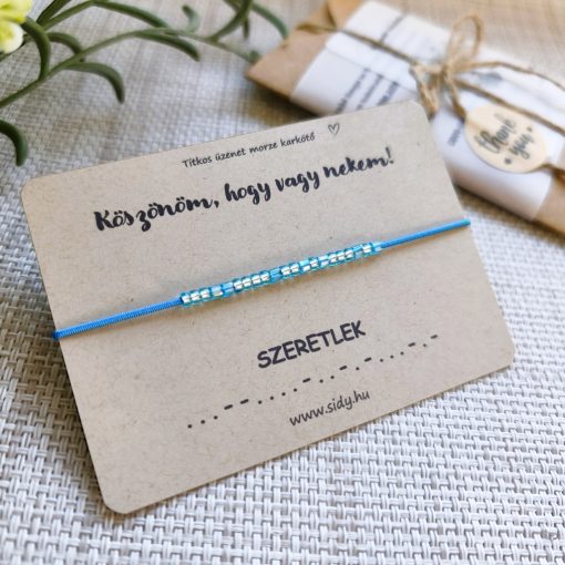 Szeretlek morze karkötő (kék)