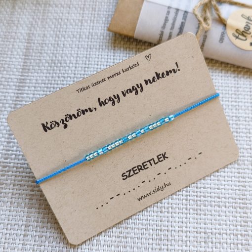 Szeretlek morze karkötő (kék)