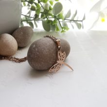 Rosegold szitakötő nemesacél nyaklánc