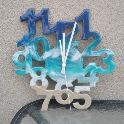 30 cm-es fali óra tenger mintával nagy számokkal