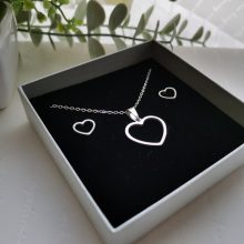 Kontúr szív nemesacél szett díszdobozban