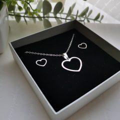 Kontúr szív nemesacél szett díszdobozban